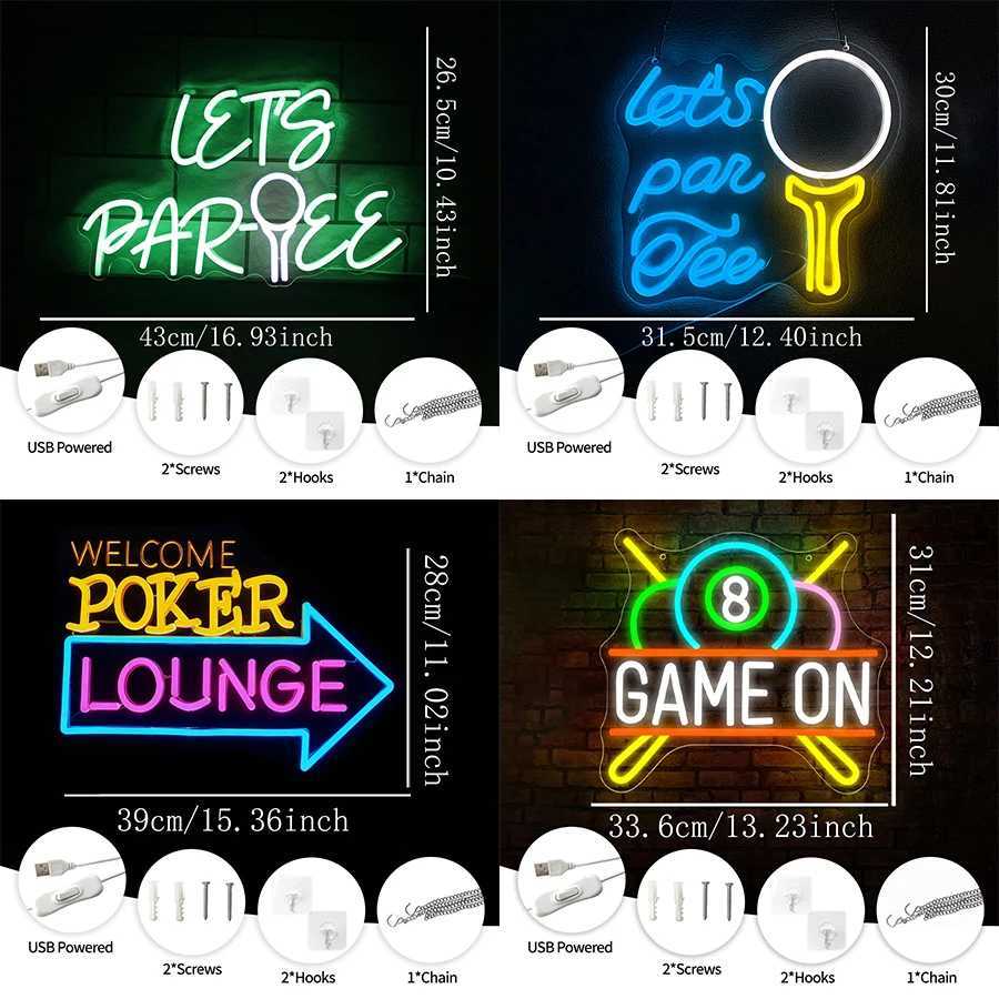 Entertainment Series Neon Signs Golf And Billiards Icons Used For Decor In Bedrooms Stadiums Clubs Parties And Man Caves H251201