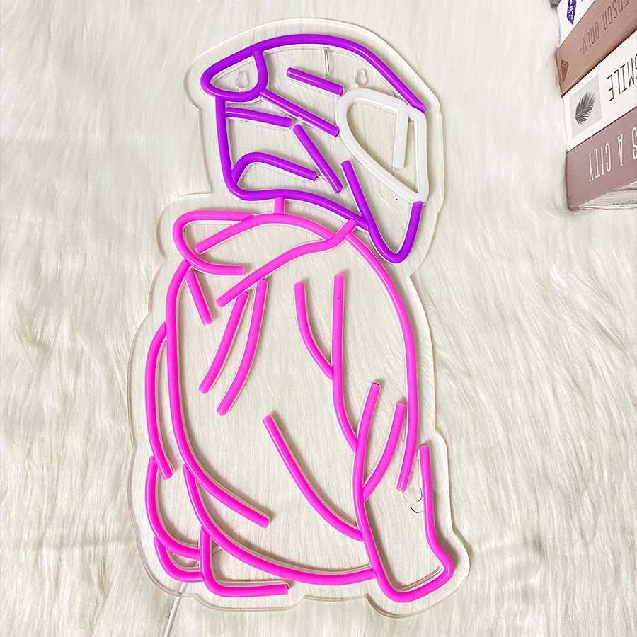 Anime Man Neon Sign Led Helmet Icon Usb Powered Light Used For Bedroom Game Room Club Man Cave Art Decor Easy To Hang H251201