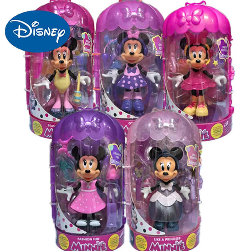 Disney Cartoon Anime Minnie Mouse Shapeshifting Dressing Model Toy Action Figures Collection Ornaments Decoration Children Gifts H251202