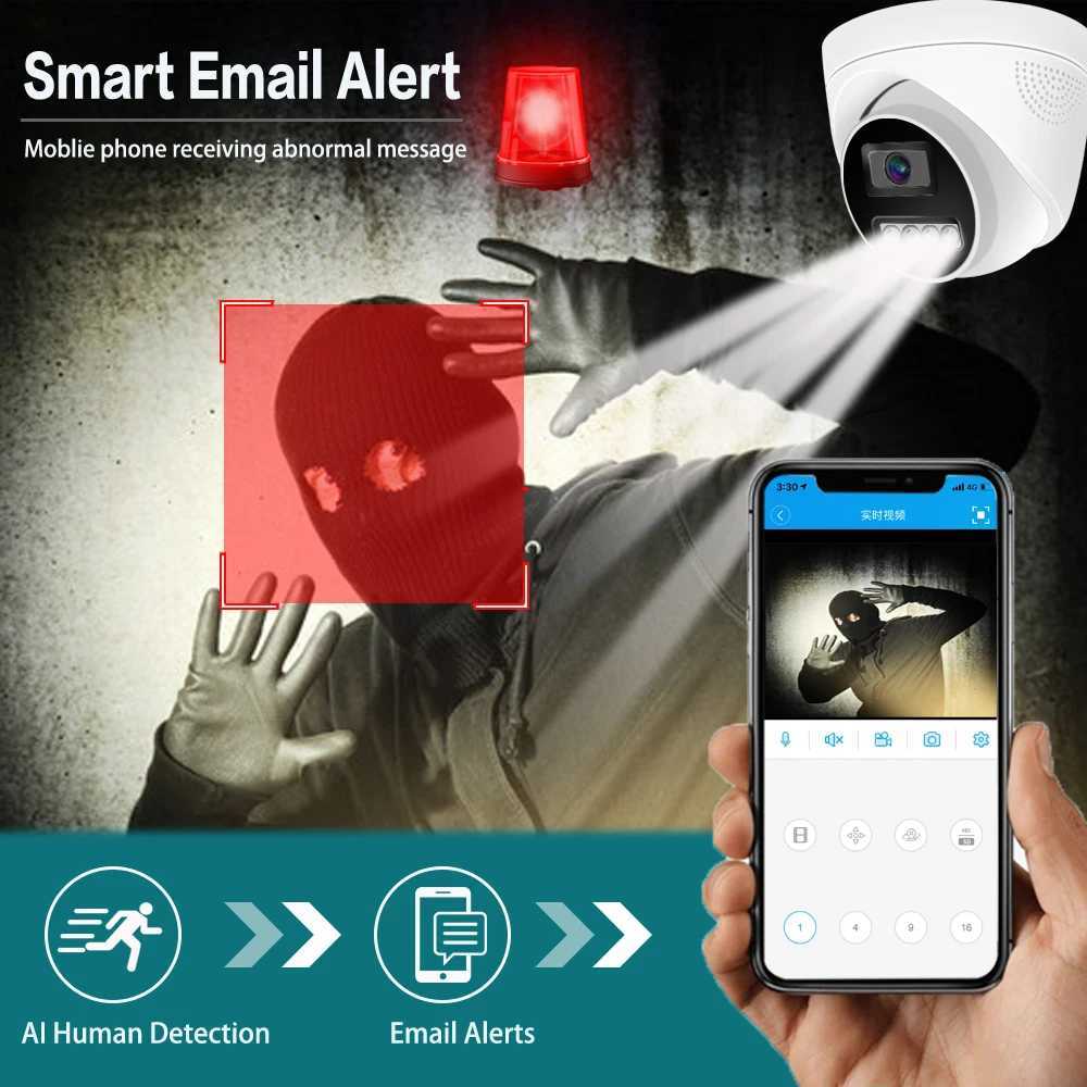 4K 8MP Surveillance Camera IP POE H265 Au De HD Night Vision Human Detect 48V 4MP CCTV Video Security For NVR C251202