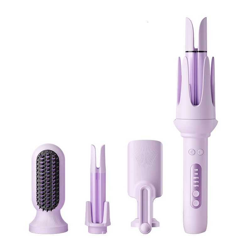 Autatic Curling Iron 4 in 1 Hair Styler 32MM Curling Wand with Negative Ion Auto Rotating Hair Curler for Waves Straightening C251202