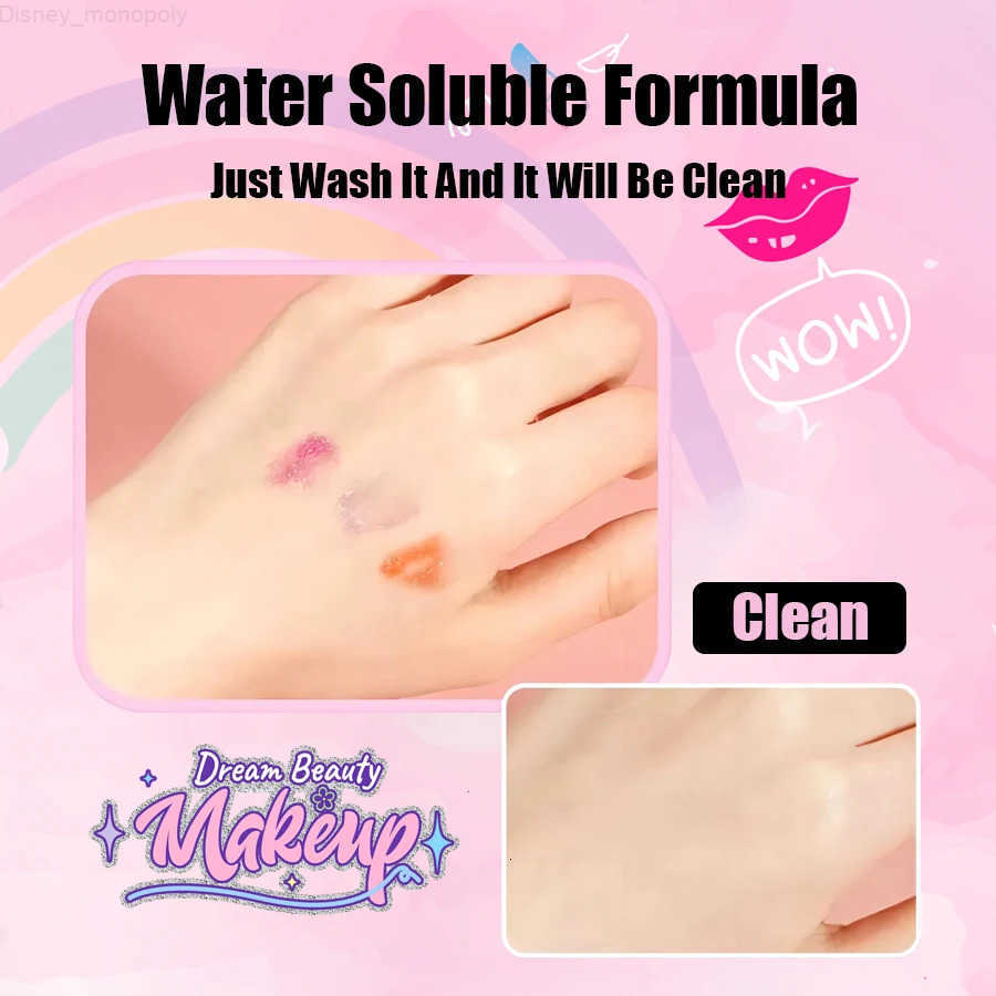 Disney Kids Beauty Toys Makeup Kit little bag Washable Pretend Play Cosmetic Set Toys with Mirror Non-Toxic Safe Birthday Gifts Girl H2512021