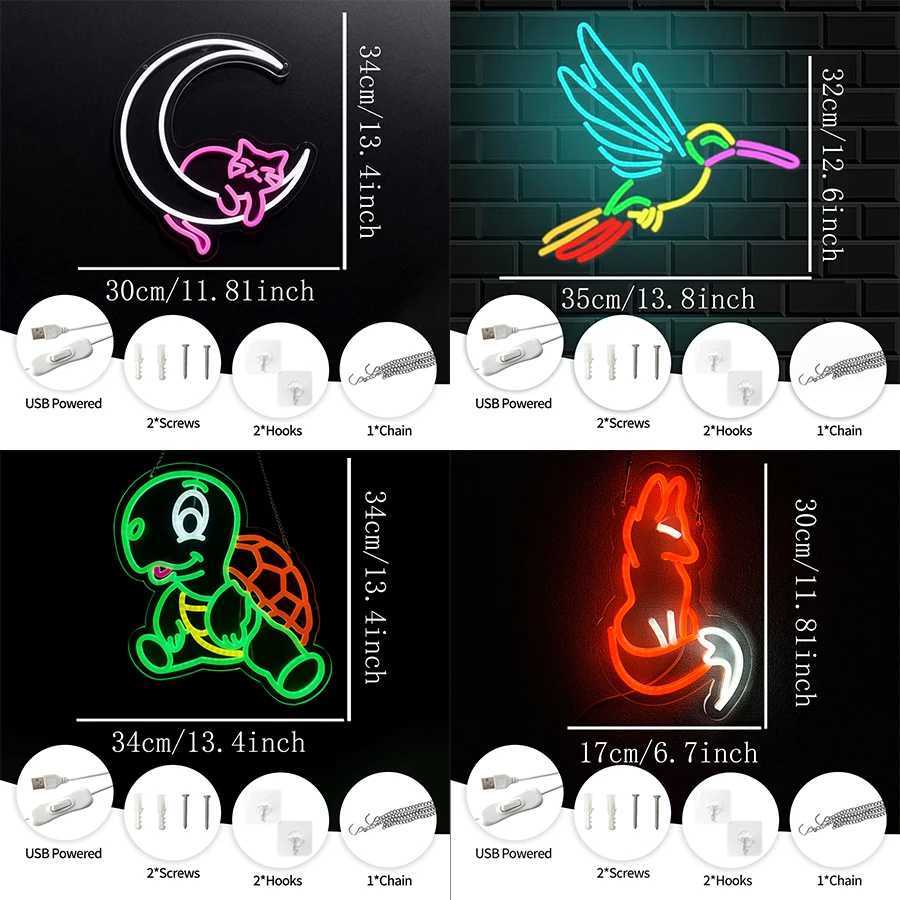 Neon Signs Of Animals And Cartoon Icons Are Gifts For Friends Which Are Used To Decor Bedrooms Clubs Offices And Game Rooms H251201
