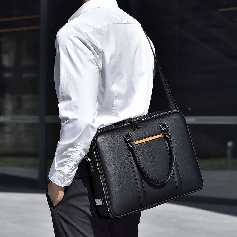 Luxury Bag Designer New Cow Genuine Leather Business Men S Briefcase Male Shoulder Messenger Laptop Computer Designer Bag