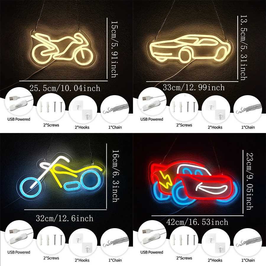 Car Series Neon Signs Motorcycle And Car Luminous Icons Usb Powered Used For Room Bar Club Game Room Man Cave Decor H251201