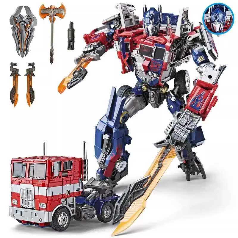 31CM Transformation Optimus Prime Robot Car Toys Truck Head Metal Weapons Suit Gold Black Autobots Action Figure Model Toys Gift Y251129