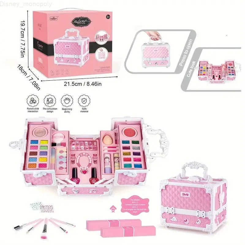 Disney Kids Makeup Kit for Girl - Kids Makeup Kit Toys for Girls Play Real Makeup Girls Toys Washable Make Up for Little Girls H251202