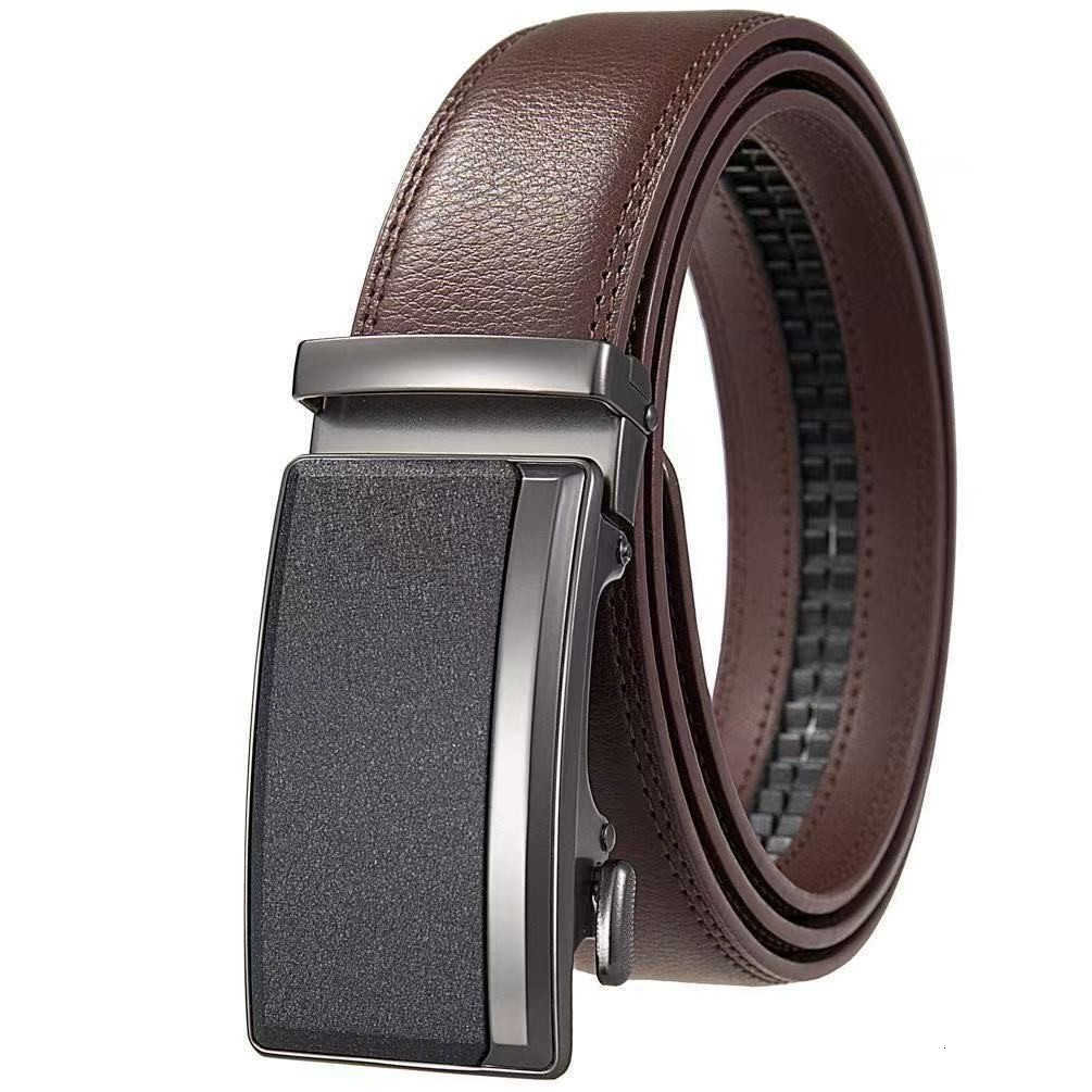 Men's high-end genuine leather belt with automatic buckle, simple and elegant business waist belt for trousersXJ251023