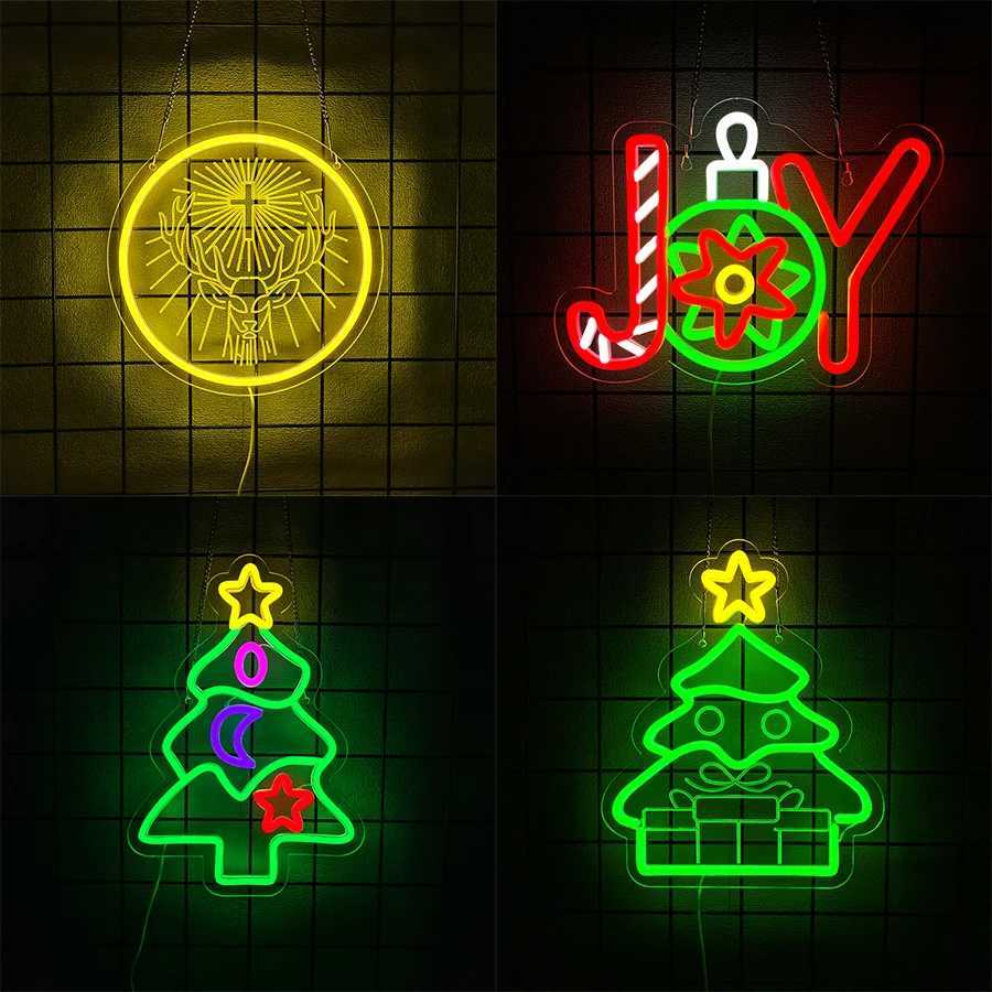 Christmas Series Neon Signs Christmas Tree Art Icons Usb Powered Used For Rooms Homes Clubs Theme Parties Christmas Decor H251201