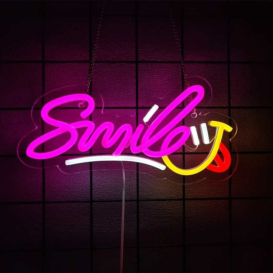 Smile Series Led Neon Signs Used For Wall Decor Engagement Party Bedroom Game Room Wall Lights Christmas And Birthday Gifts H251201