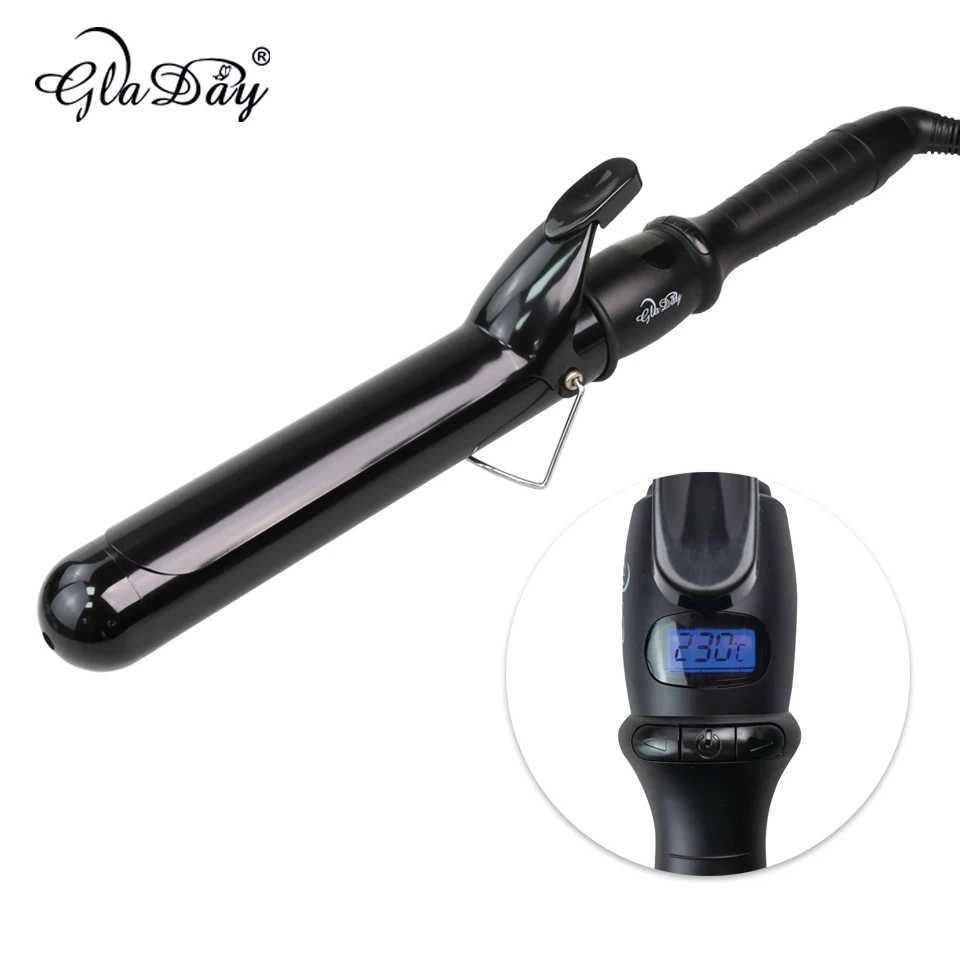 Ceramic Hair Curler 38mm Hair Styling Tools LCD Curling Iron Digital Magic Curling Wand Irons C251202