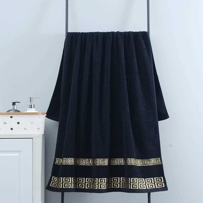 Black Large Bath Towels for Adults 100 Cotton Solid Terry Beach Towel Absorbent Yoga Shower Towels Bathroom Wholesale 70140cm Y251202