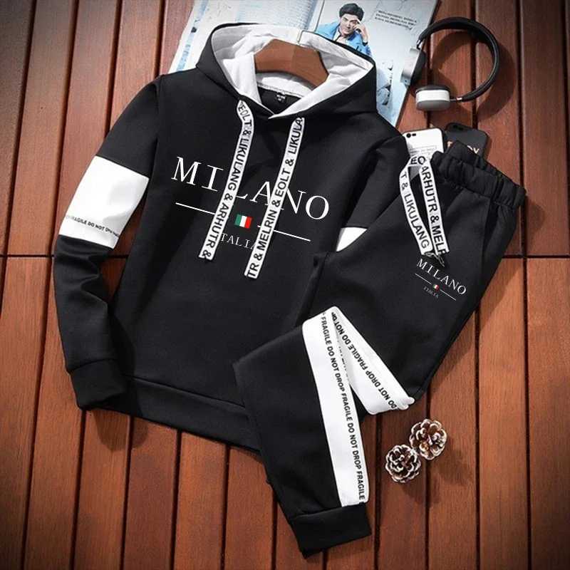 Sports Casual Daily Mens Tracksuit Outdoor Hot Sale Hooded Autumn Winter Single Piece Sweatshirt And Sweatpants Comfort Jogging W251202