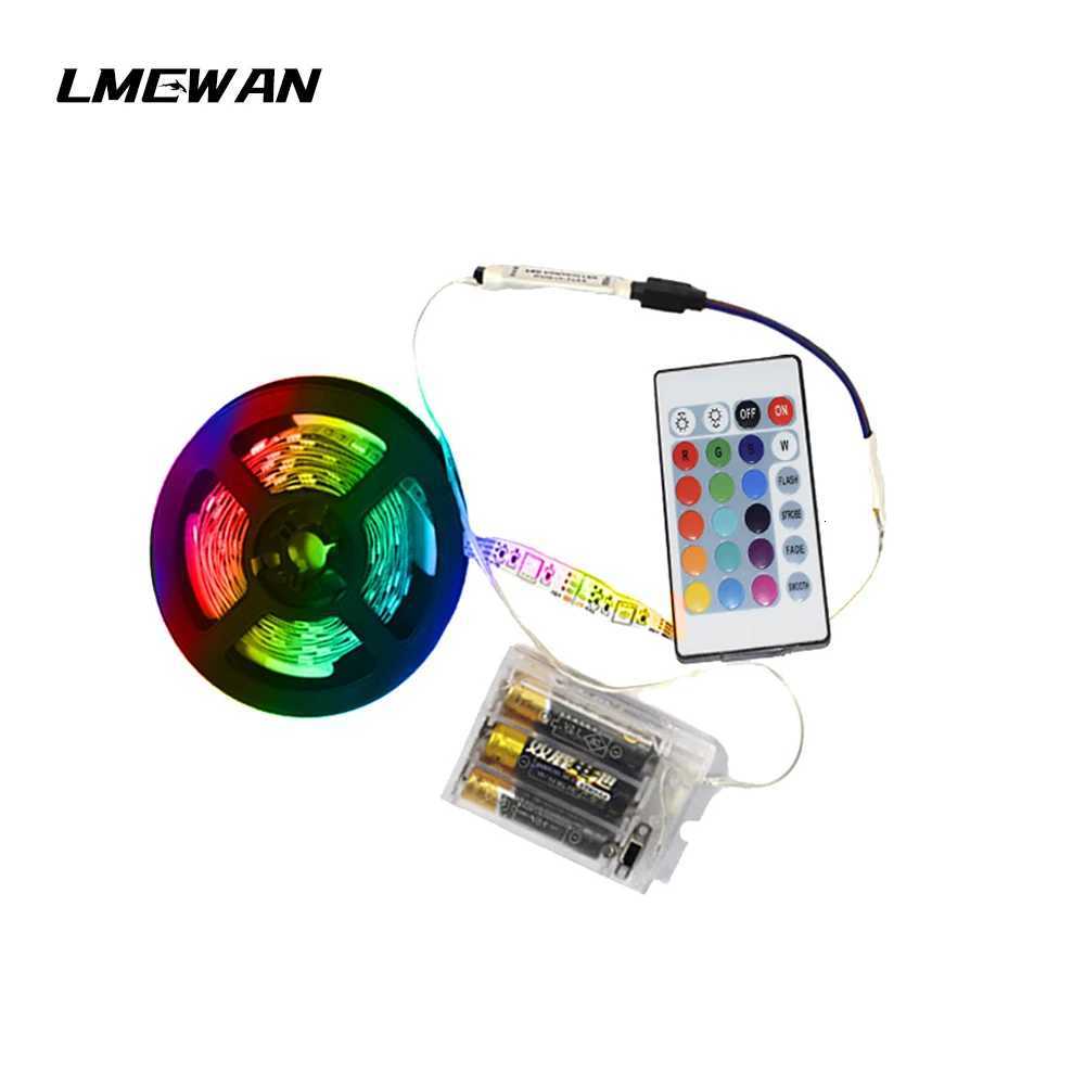 RGB led strip DC5V SMD5050 LED flexible waterproof light battery power supply with remote control TV decoration lights lighting H251201