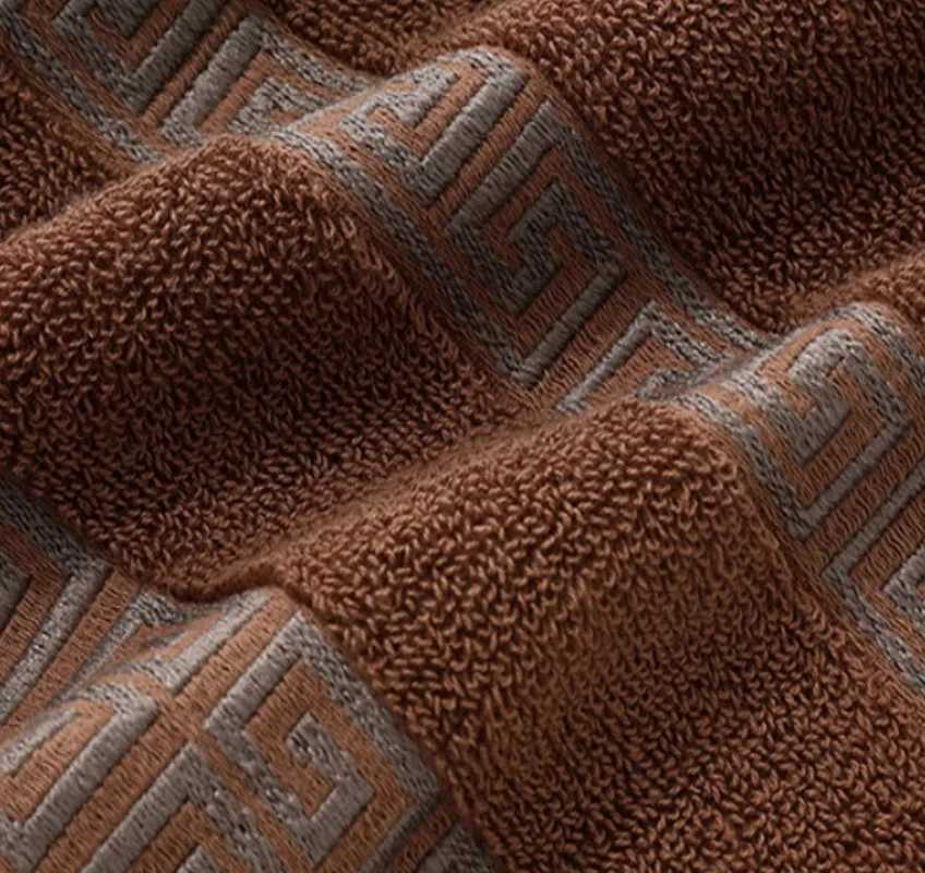 1/4/6pcs Black Cotton Towels 34x74cm 70x140cm Embroidered Hotel Quty Bath Towel for Adults Christmas Gift Thicken Face Towels Y251202