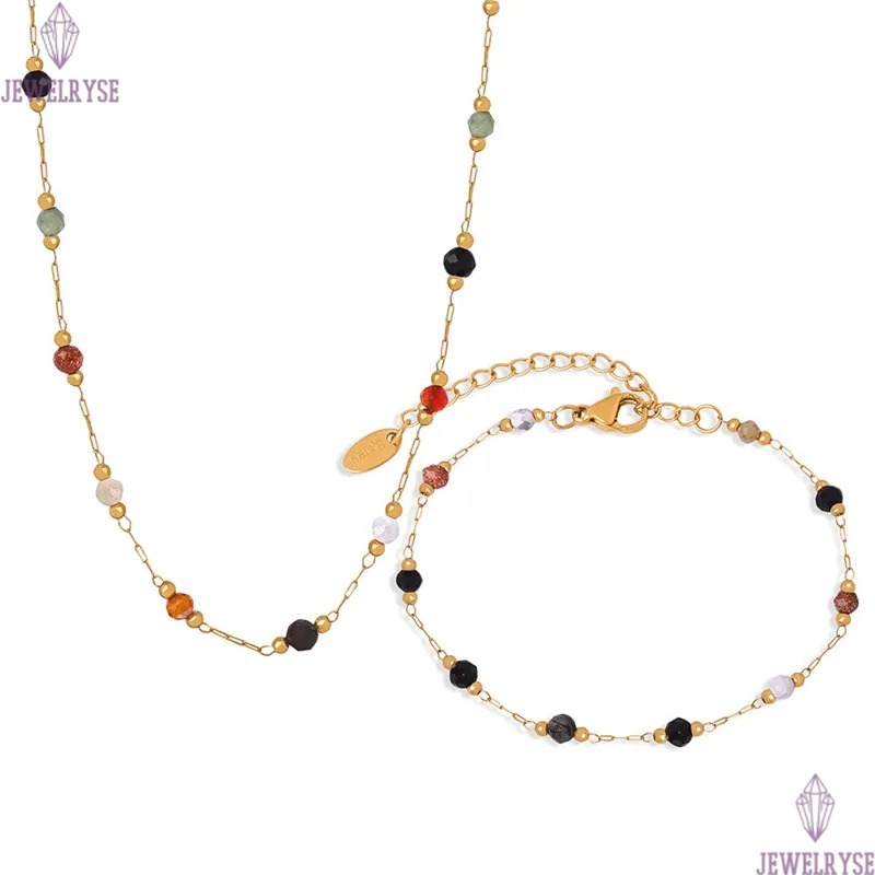 natural stone stainless steel 18k gold chain necklace designer for woman party home luxury necklaces school choker women jewelry travel birthday frien