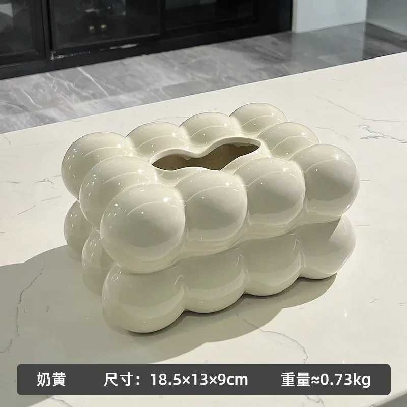 Tissue box living ro high-end light luxury cute cured wind paper box he high-end sense coffee table ornaments H251201