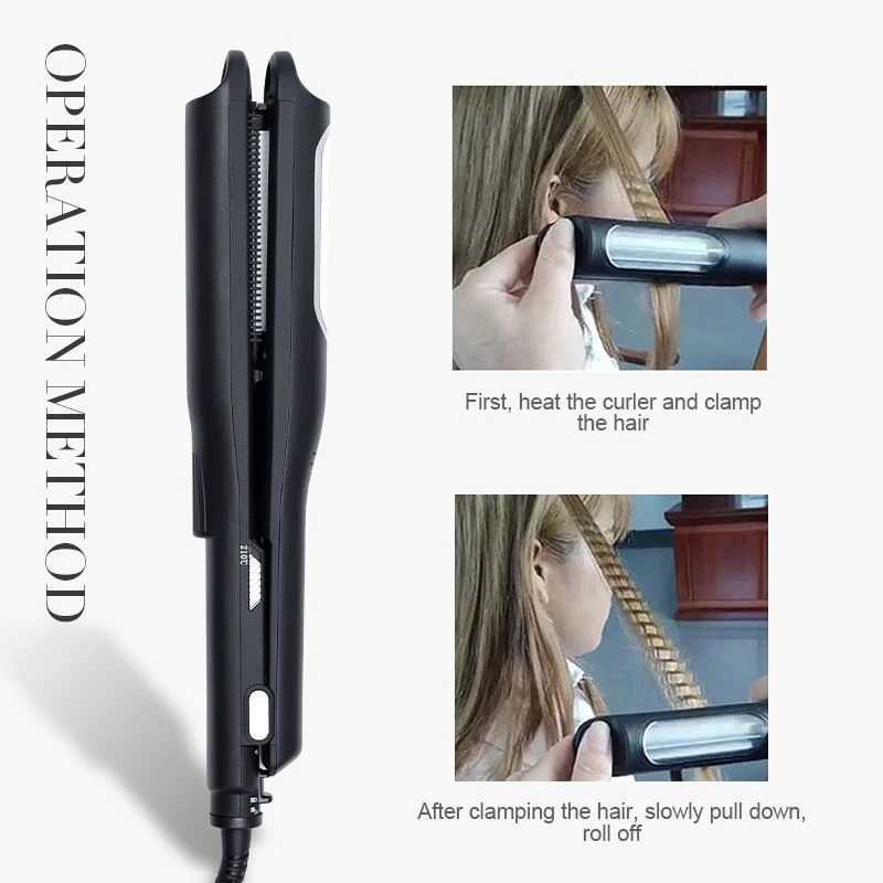 Professional Wave Hair Styler Autatic Rotating Ceramic Corrugated Curling Iron Volumizing Fluffy Waver Salon Styling Tools C251202