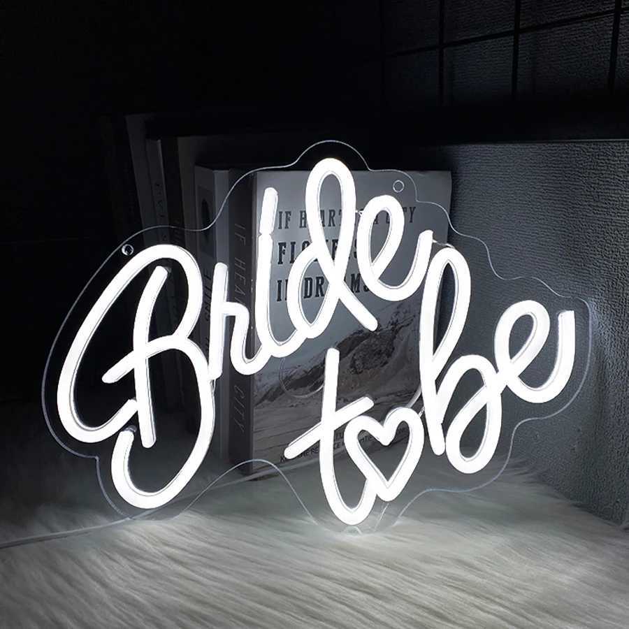 Bride To Be Neon Sign White Led Letter Light Icon Usb Powered Used For Room Proposal Party Wedding Background Art Decor H251201