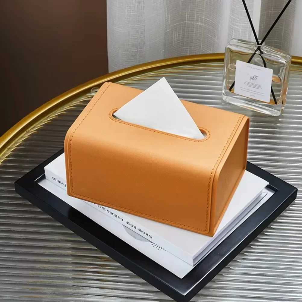 Household Tissue Box Leather Napkin Holder Rectangle Wet Paper Case Living Ro Off Decorative Car Organizer Desk Storage Box H251201