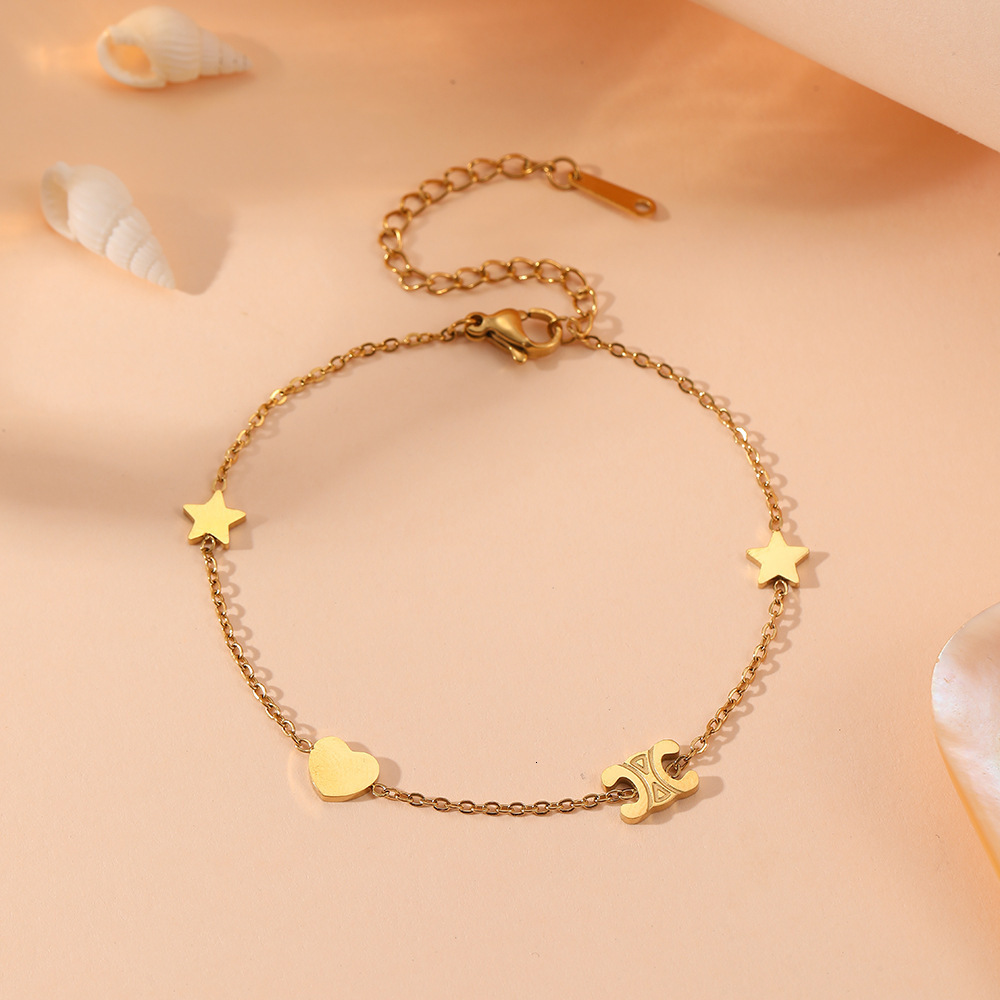 Fashion free shipping Titanium 5 Pendant luxury Tassel Clip Diamond Cross-Border Exquisite Stainless Steel designer Non-Fading Arc De Triomphe Necklac