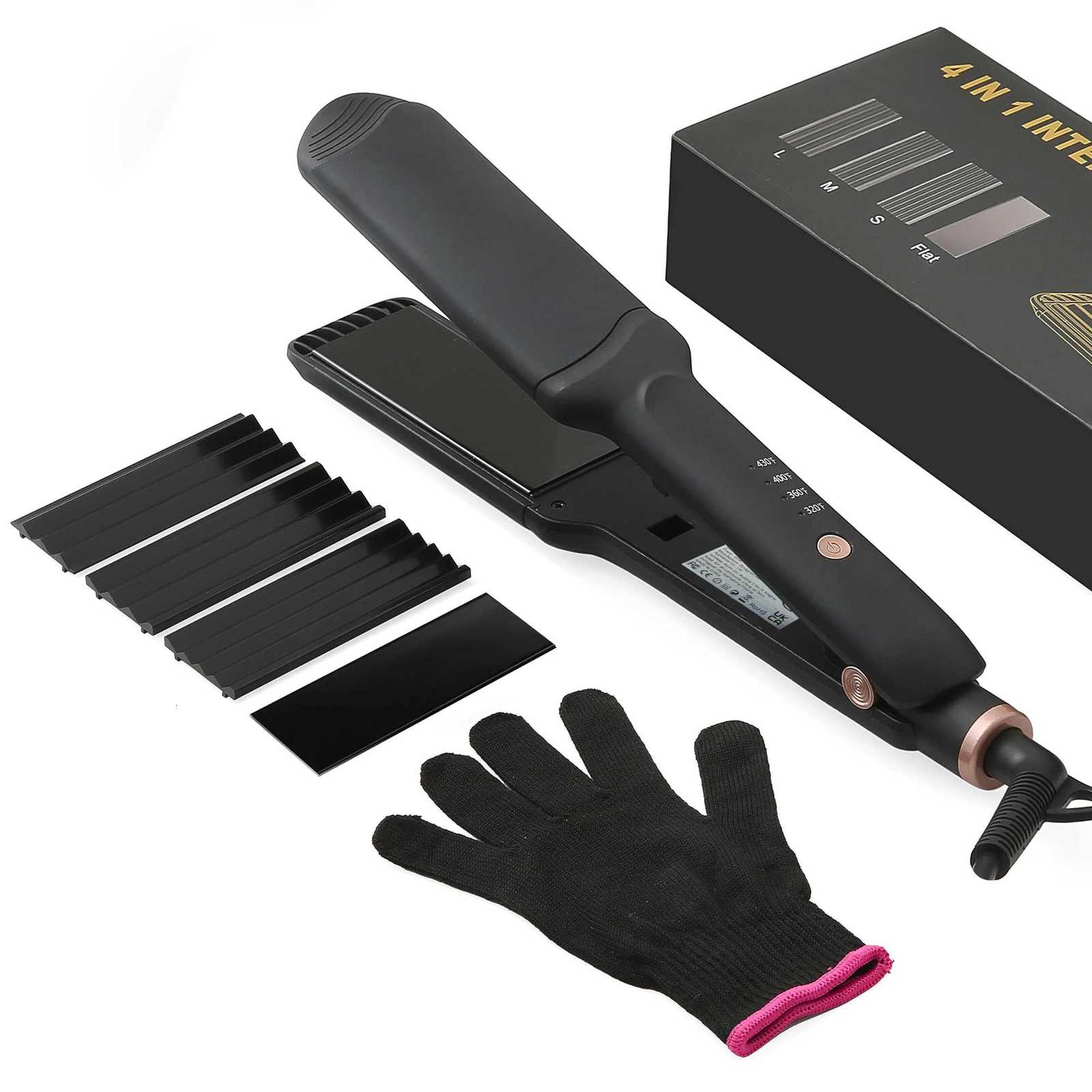 4 in 1 Crimping Iron Ceramic Heat Conduction Fluffy Board Straightener Splint Curling Iron Mti-Functional Modeling C251202