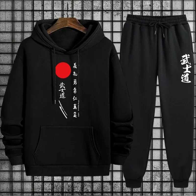 Autumn Winter Hot Sale Mens Tracksuit Hoodie Pants Urban Casual Fashion Sportswear Male Daily Sporty Jogging Sweatshirt 2pcs W251202