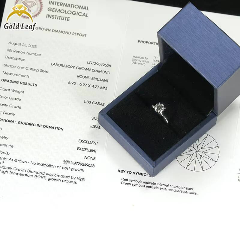 13 CT Round Brilliant Lab Gown Diamond Solitaire Ring IGI GIA Report Cvd HPHT Lab Grown Created Diamond Solid Gold Diamond Ring