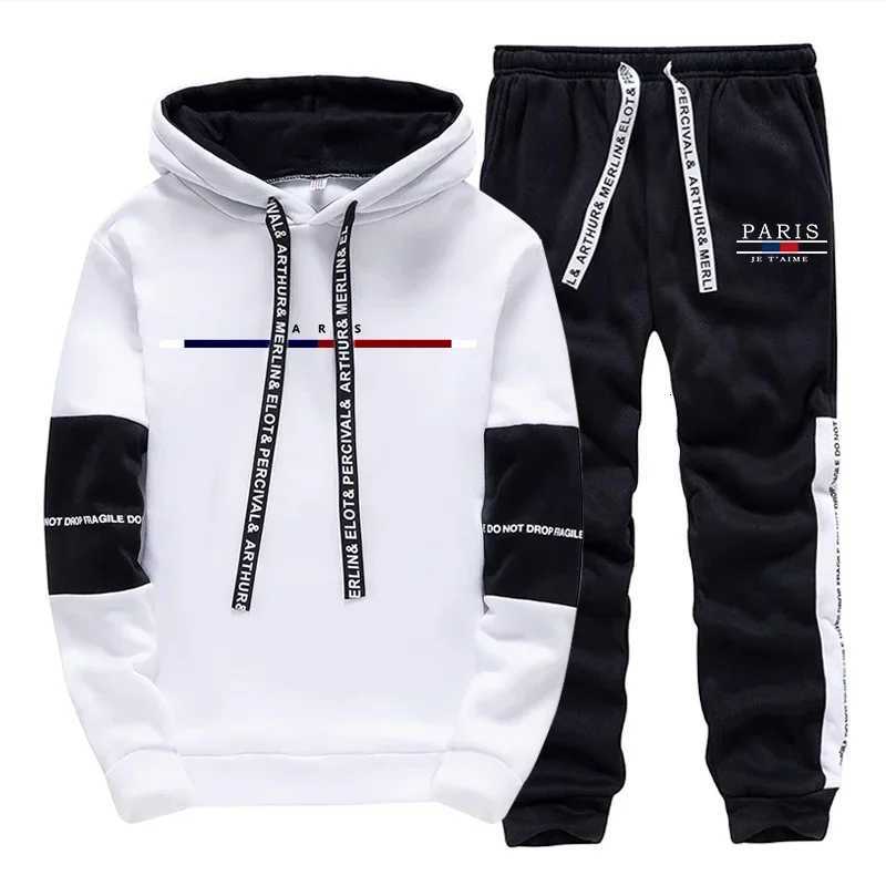 Mens Tracksuit Casual Versatile Printing Hoodie Sweatshirts Sweatpants Fall Winter Daily Sports Jogging Mens Clothing Tops Pants W251202