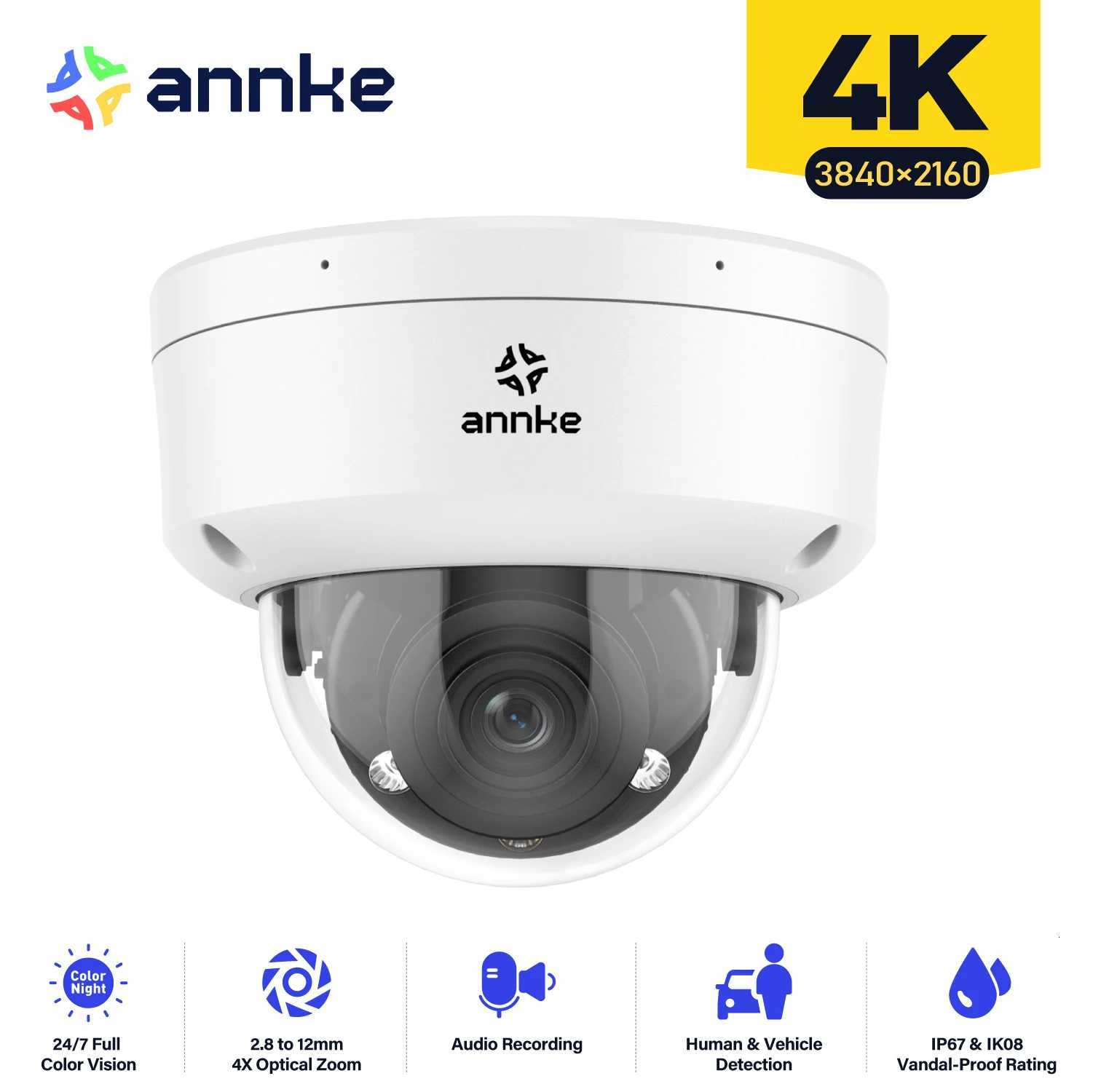 ANNKE H265 4K tra HD IP Camera 4X Optical Zo De Camera He 8MP Night Vision Security Camera 28mm poe camera outdoor 4k C251202