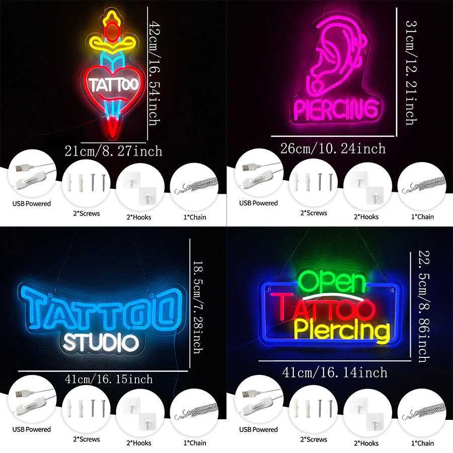 Tattoo Series Neon Signs Led Letter Icons Usb Powered Used For Room Club Bar Tattoo Studio Man Cave Decor Easy To Hang H251201