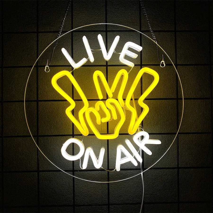 On Air Series Neon Signs Powered By Usb Handheld Icon Are Used For Decor Of Game Rooms Broadcasting Rooms And Music Studios H251201