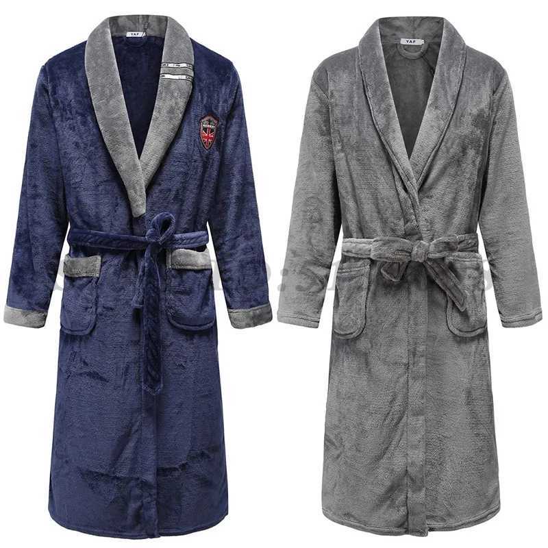 Winter New Coral Fleece Sleepwear Couples Sleeping Robe Womens Home Clothes Bathrobe Mens Oversize Flannel Thickened Yukata C251202
