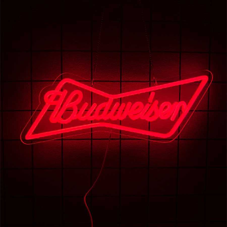 Budweiser Beer Led Neon Sign Letter Icon Business Used For Store Doors And Windows Restaurants Cold Drinks Shop Decor H251201