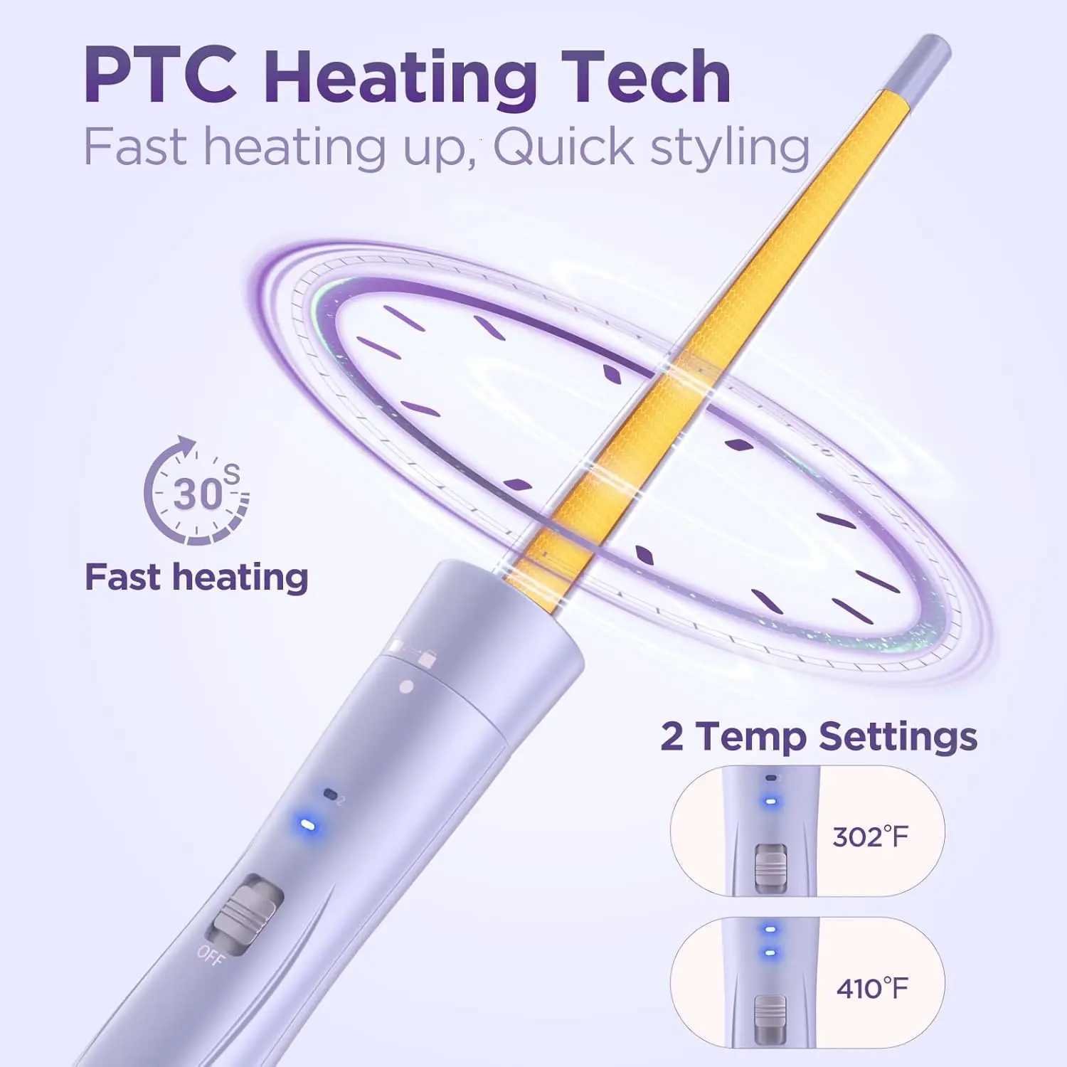 BESTOPE PRO 5 in 1 Wand Curling Iron-Curling Wand Set with Hair Straightener 3 Barrels Hair Crimper Iron 3 Ceramic Curling Iro C2512021