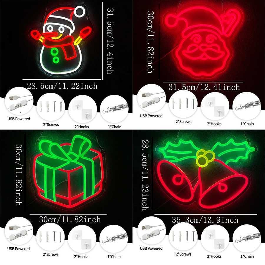 Christmas Led Neon Sign Used For Bedroom Christmas Bar Man Cave Club Party Shop Window Art Decor Gifts Usb Powered H251201