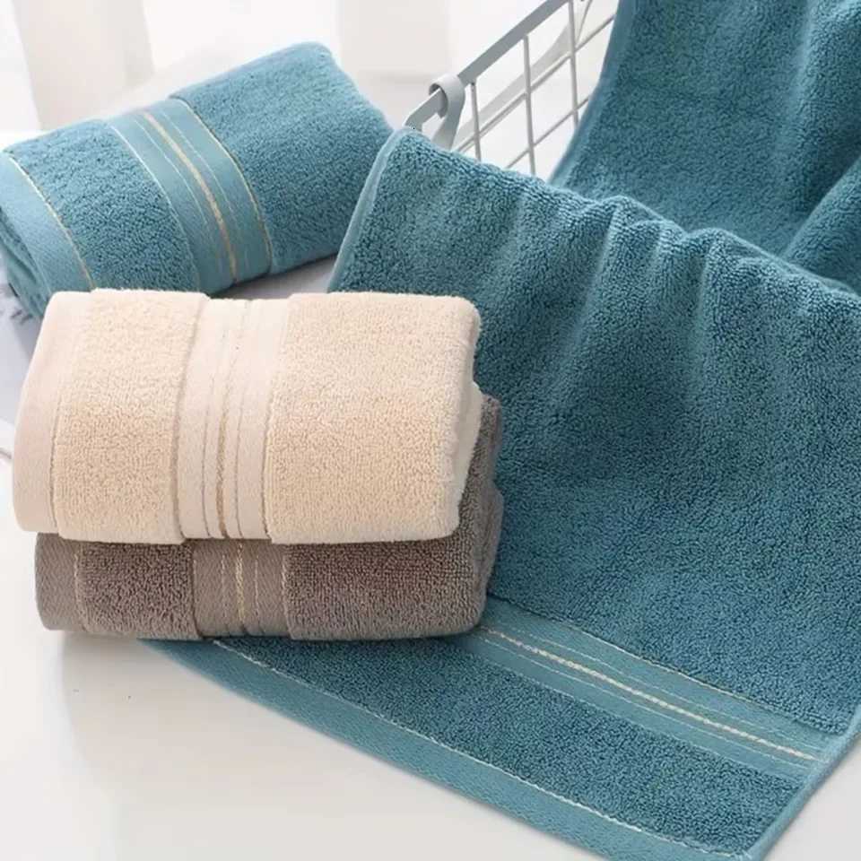 Skin-Friendly Solid Color Towel - High Absorbency for Adults Kids Soft Reusable Daily Towel for Bathroom Home Travel Y251202