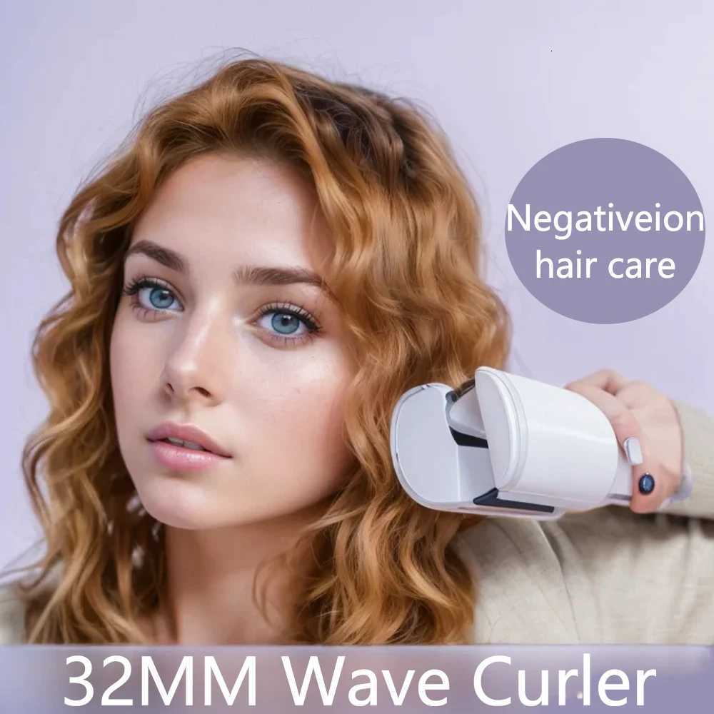 Deep Wave Hair Curler 32mm Hair Curling Iron 4 Temperature Adjustable Fast Heating Crimping Iron Styler Wand for All Hair Style C251202