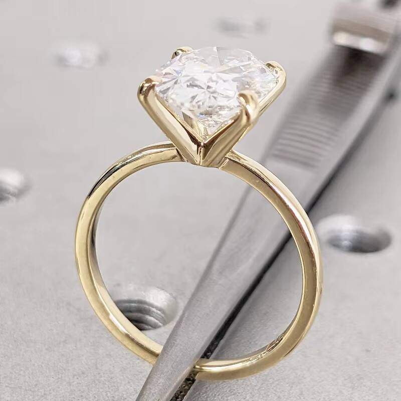 Gia Igi Certified CVD HPHT Lab Grown Diamond 14k/18k Solid Gold Oval Cut Solitaire Engagement Ring for Women