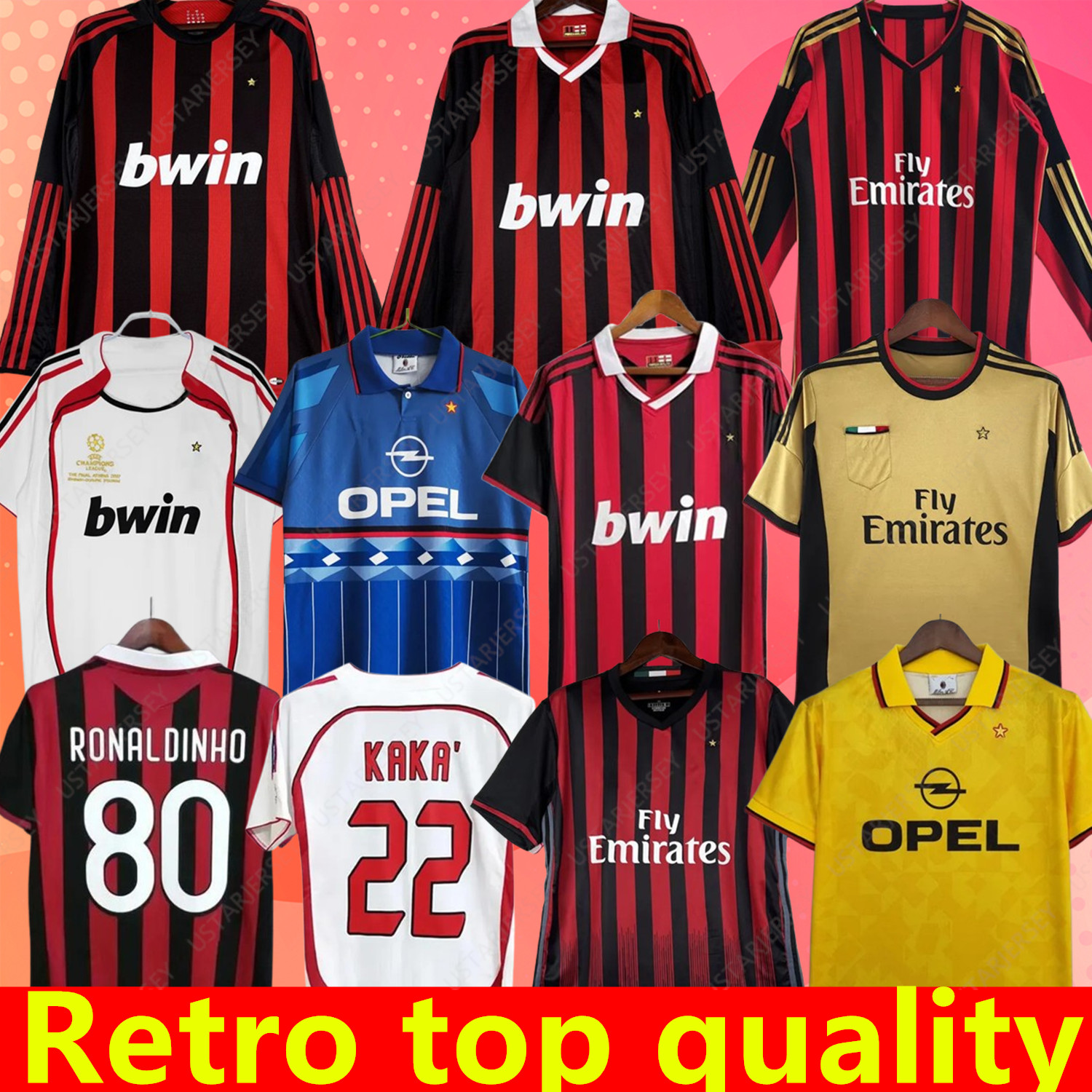 Retro Soccer J 1990 2000 2006 2007 2009 2010 2012 13 Football Shirt Gullit 1988 1996 97 Van Basten KAKA Inzaghi RONALDINHO Vintage Classics