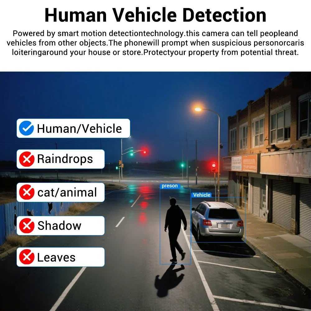 4K Video Surveillance IP Camera Au Outdoor POE H265 Color Night Vision Human Vehicle Detection Blet Camera For NVR C2512020