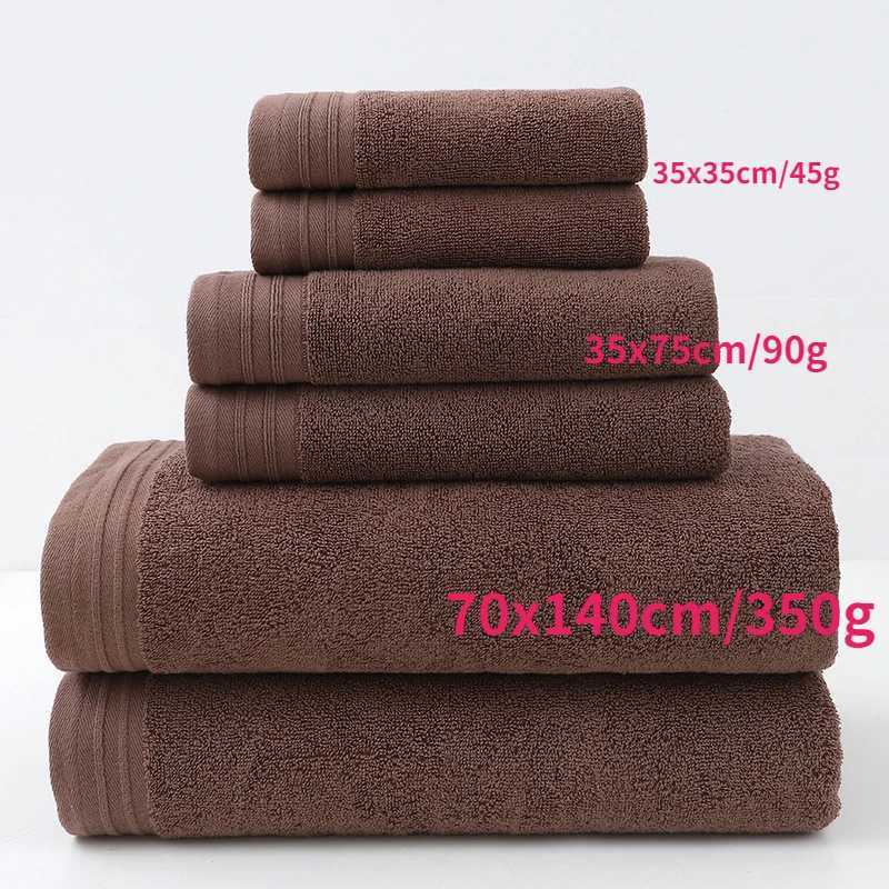 6pcs 100 Cotton Towel Set Adult High Quty Face Towel Bathroom Soft Absorbent Solid Color Hotel Spa Bath Towel 70x140cm Y251202