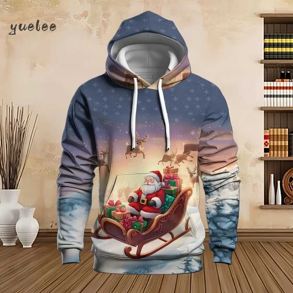 Mens Christmas Beer Hooded Sweater Christmas Party Long Sleeve with Drawstring Hoodies Comfortable Oversize Sweatshirt for Men J251203