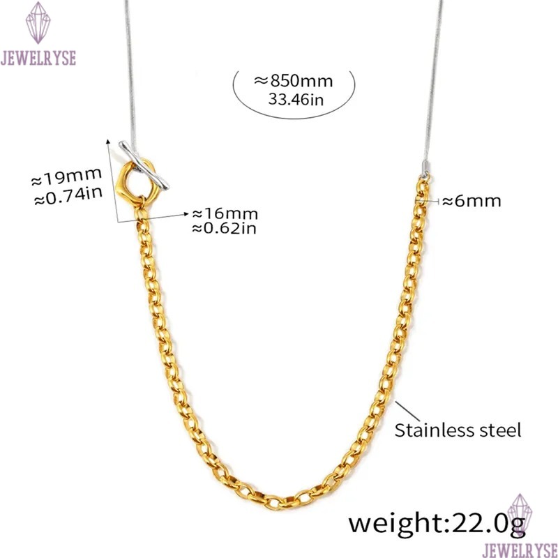 punk long 18k gold chain necklace designer for woman stainless steel OT silver chains necklaces daily outfit fashion women jewelry birthday friend fam