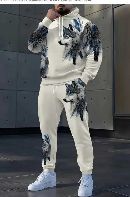 Animal Tiger 3D Print Suit Sweatshirt Forest Tiger Print Casual Hoodie Drawstring Casual Pants 2pcs Set Men Women Hoodie Suit W251202