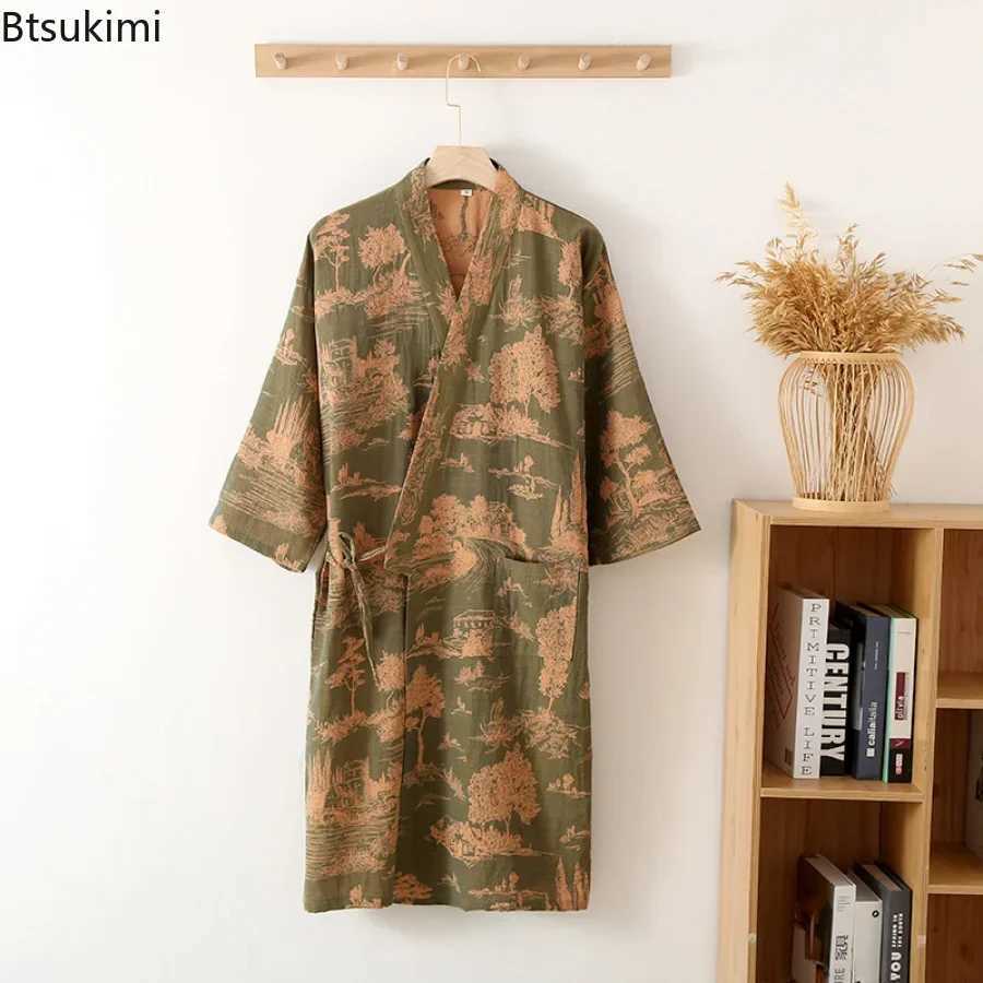 2025 Casual Bathrobe for Men Sleepwear Nightdress Robes Male Loose Bathrobe Skin Friendly Pajamas Shirts Robes Mens Kimono Robe C251202