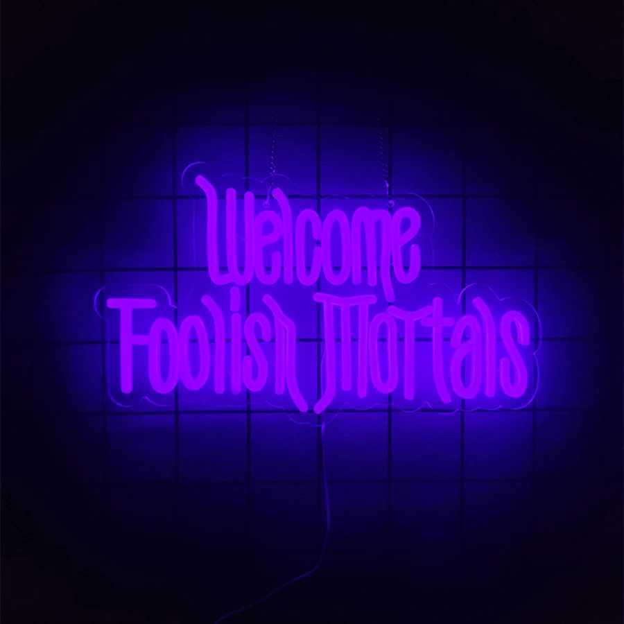 Neon Sign Of Haunted House Colorful Letter Icon Usb Powered Used For Room Bar Horror Space Man Cave Halloween Decor H251201