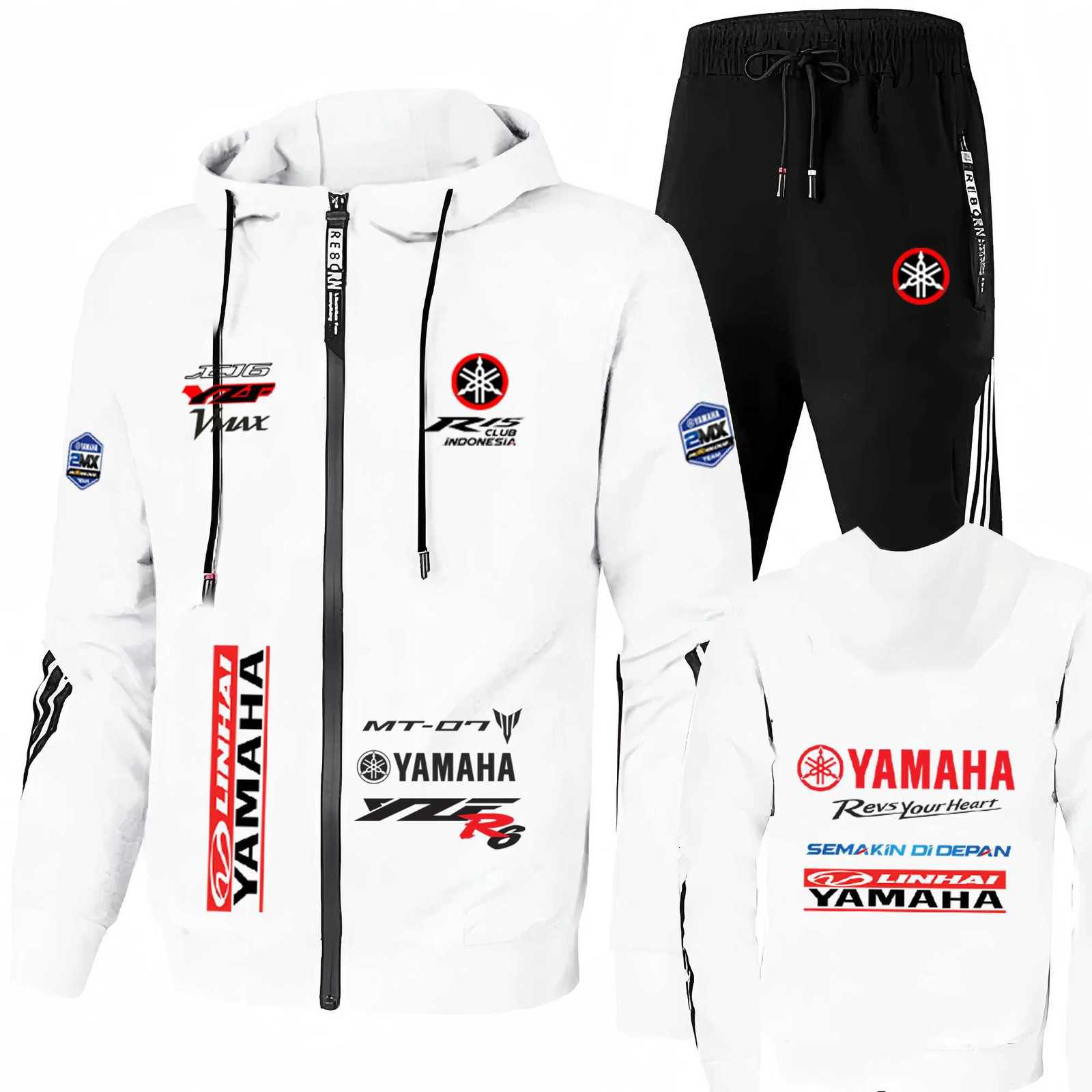 YAMAHA Motorcycle Mens Two Piece Clothes and Pants Set for Morning Running Sports and Leisure Outdoor Fishing Windproof W251202