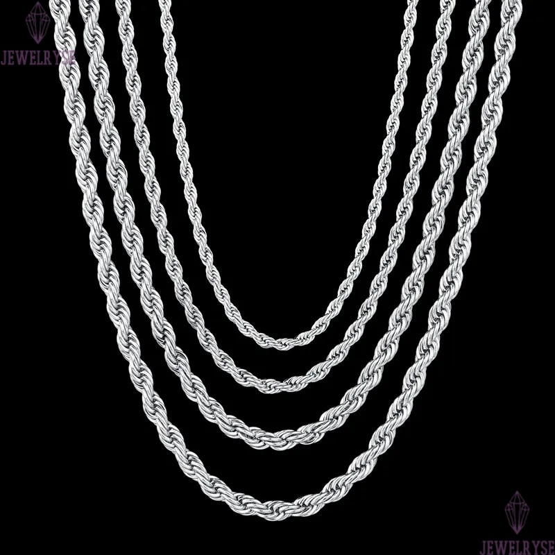 Hiphop Cool designer necklace For Women mens necklace Chains Twisted Rope Stainless Steel Gold Silver Black South American Necklaces Chain Choker Punk