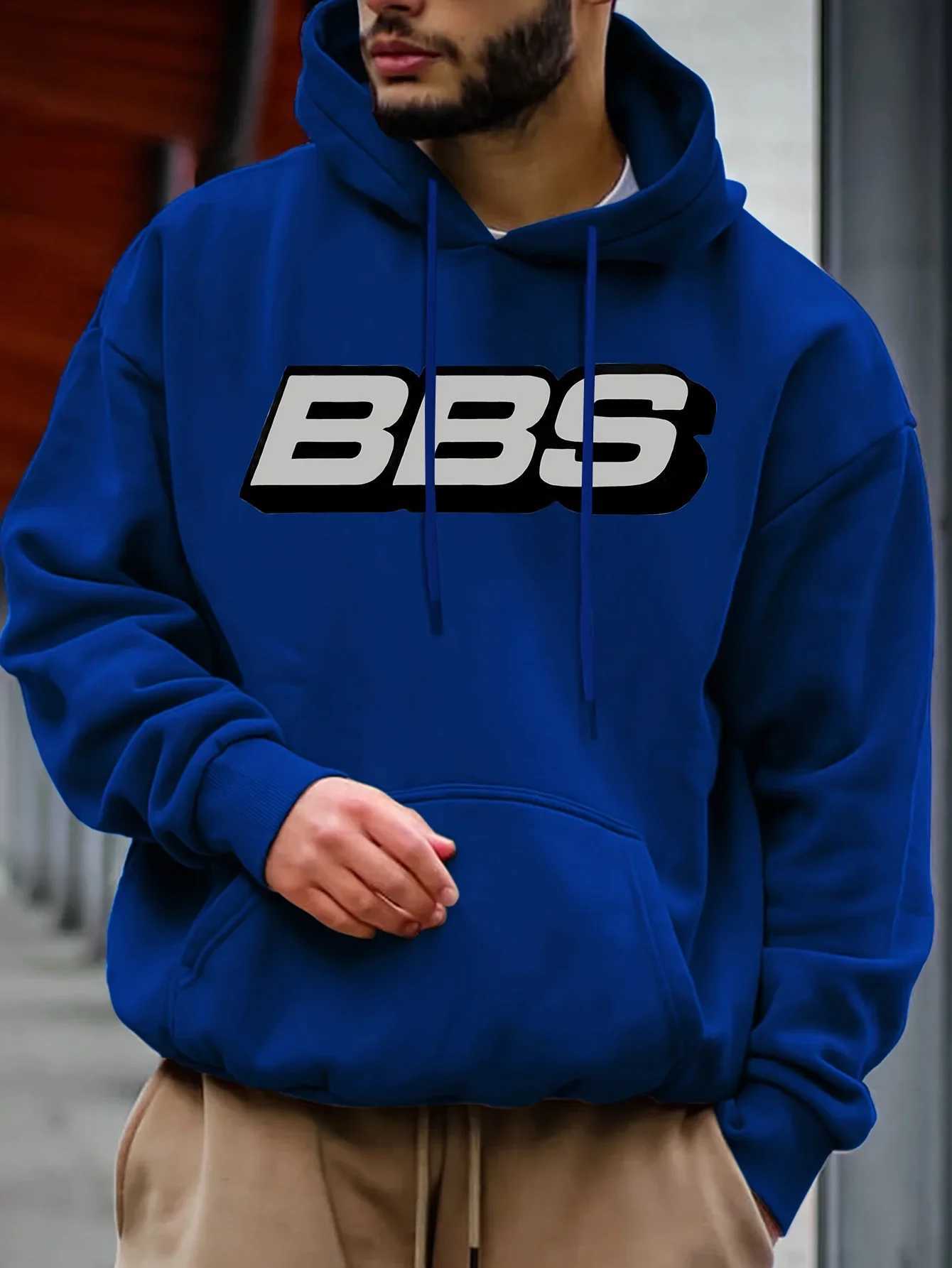BBS Mens Casual Hoodie Fashion Long-sleeved Loose Casual Hooded Sweatshirt J251203